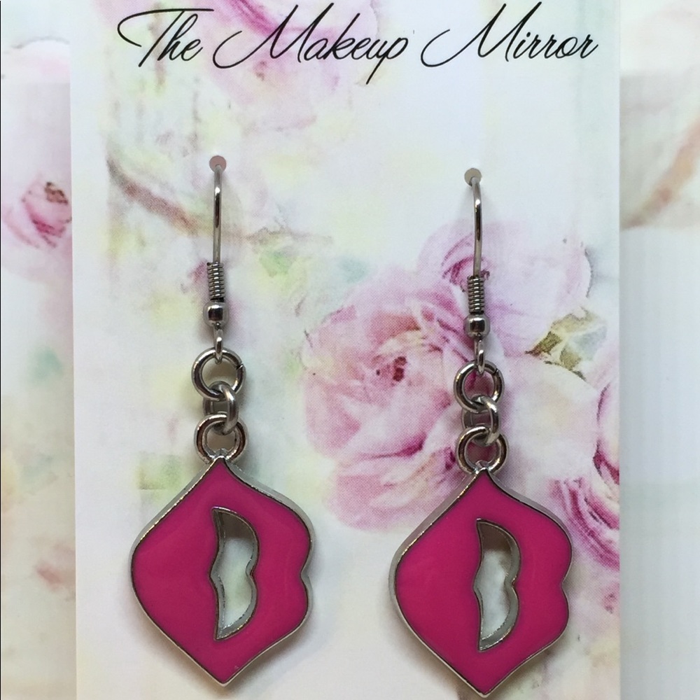 Pink Lip Earrings NWT